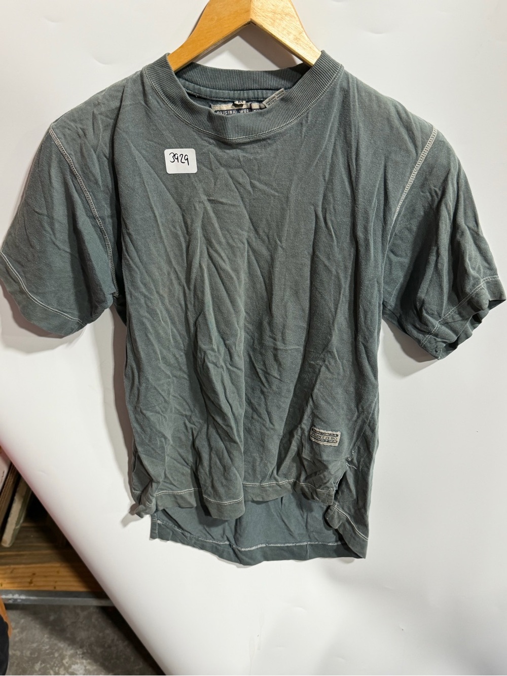 #3929-Point Zero Short Sleeve Crewneck Tee in Faded Green